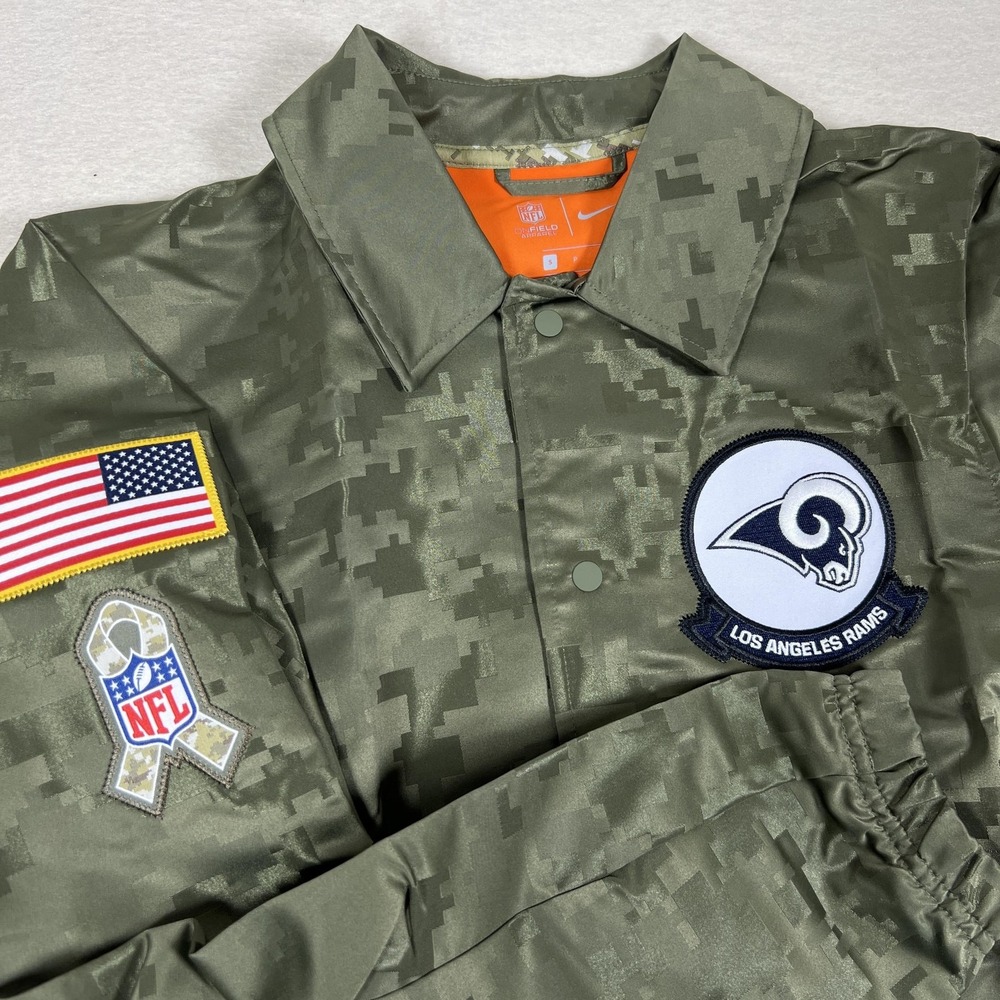 Los Angeles Rams Jacket Mens Small Green NFL Football Nike Salute To Service